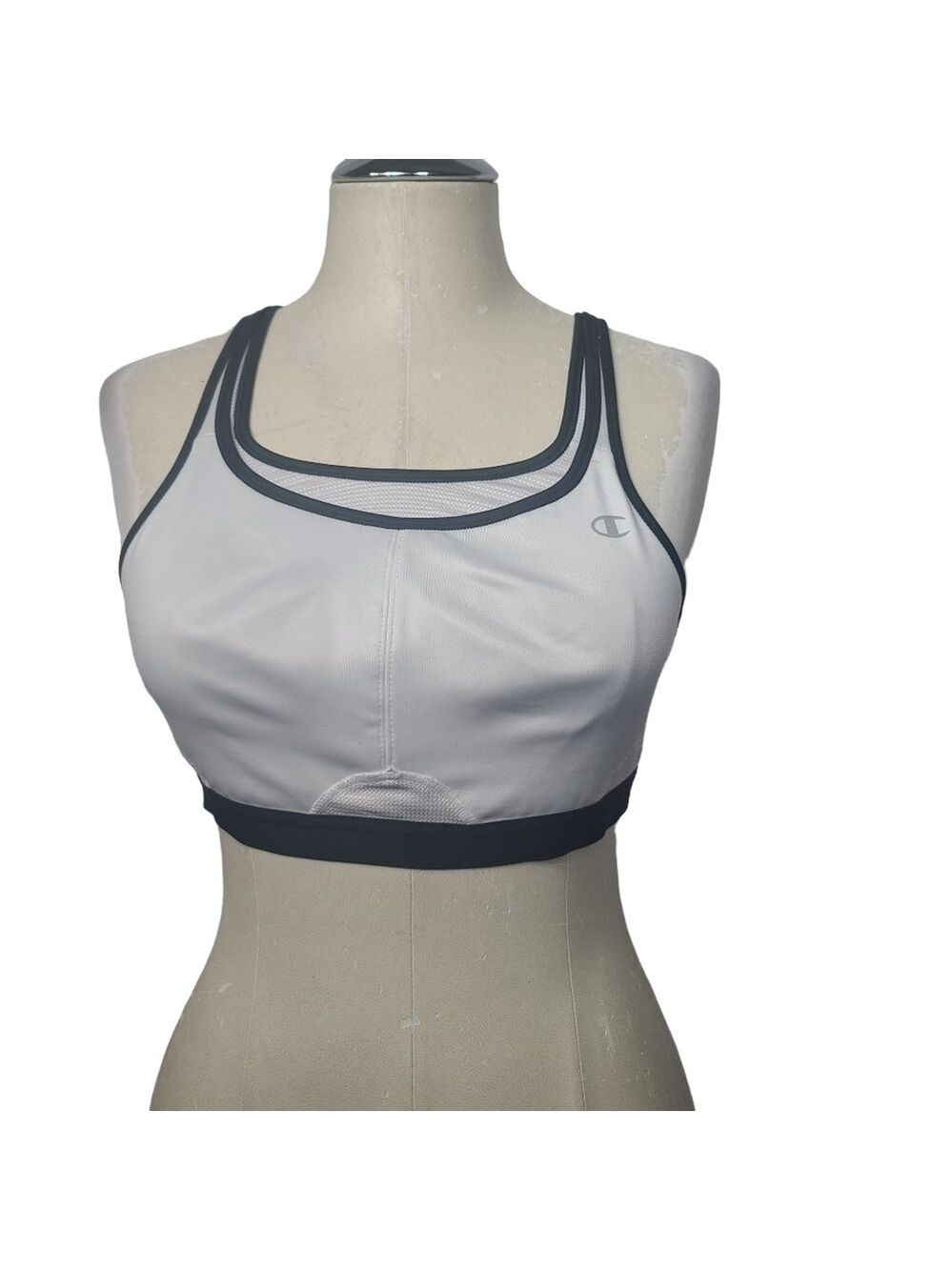 Champion Max Support White Black Criss Cross Sports Bra 36C